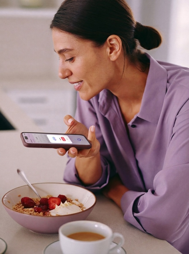 Logging breakfast by voice while making coffee