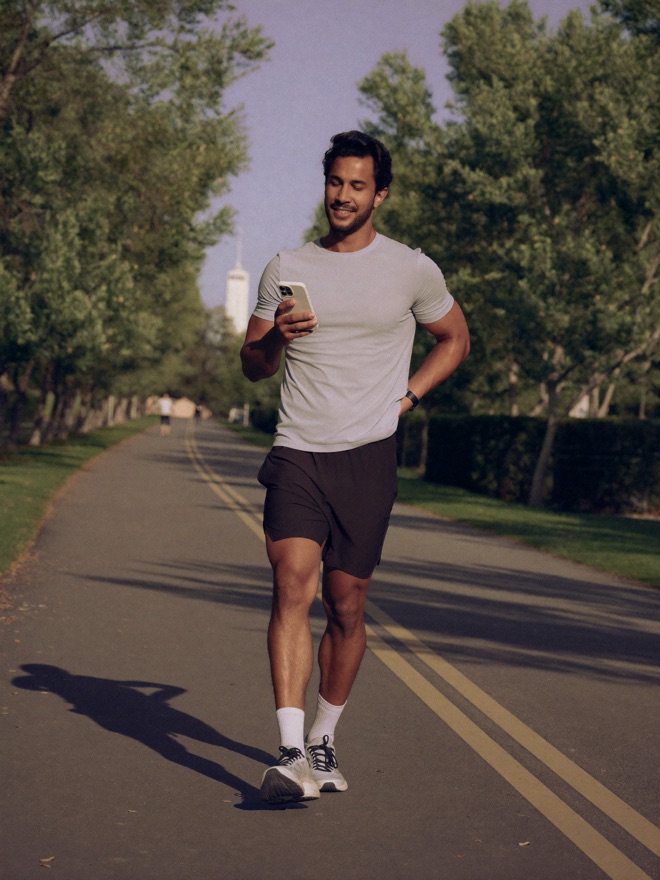 Checking a workout plan after a run